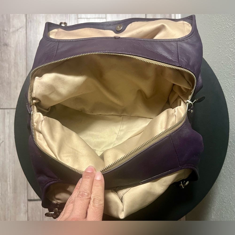 Genuine Coach Signature Madison Phoebe Gold and Purple Hobo Bag Purse Leather - Picture 14 of 14
